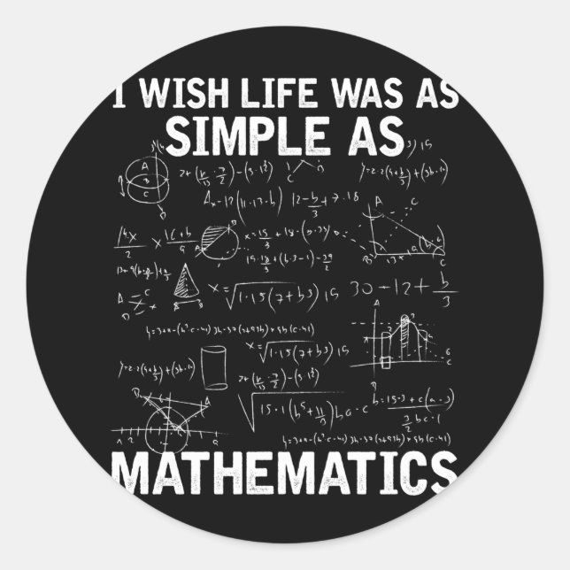 Sticker Rond Funky Math Enseignant Mathématiques Nerd (Devant)