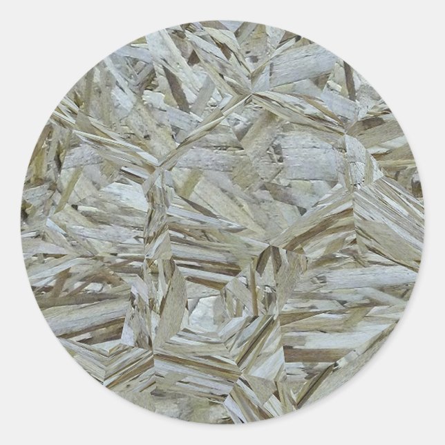 Sticker Rond Funky OSB Texture Construction Chipwood (Devant)