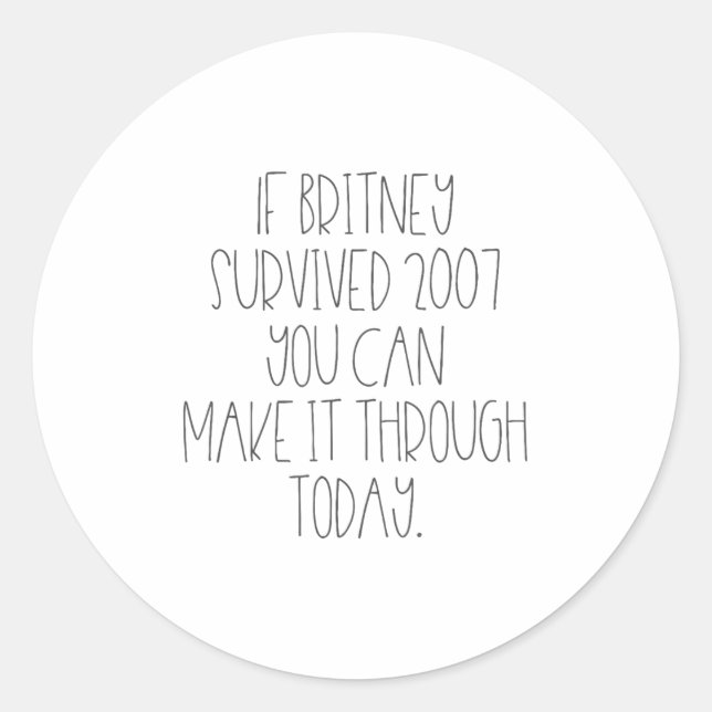 Sticker Rond Funny 2007 Britney Motivational  (Devant)