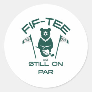 Sticker Rond Funny 50e anniversaire Golfer Vintage 1975 Golf Lo