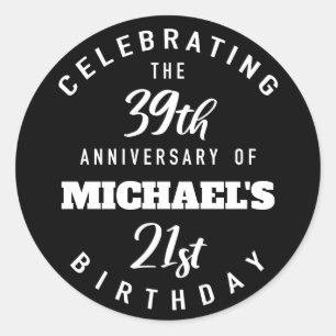 Sticker Rond Funny 60e anniversaire Personnalisé