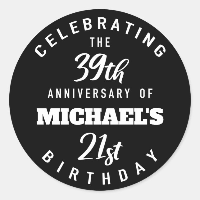 Sticker Rond Funny 60e anniversaire Personnalisé (Devant)