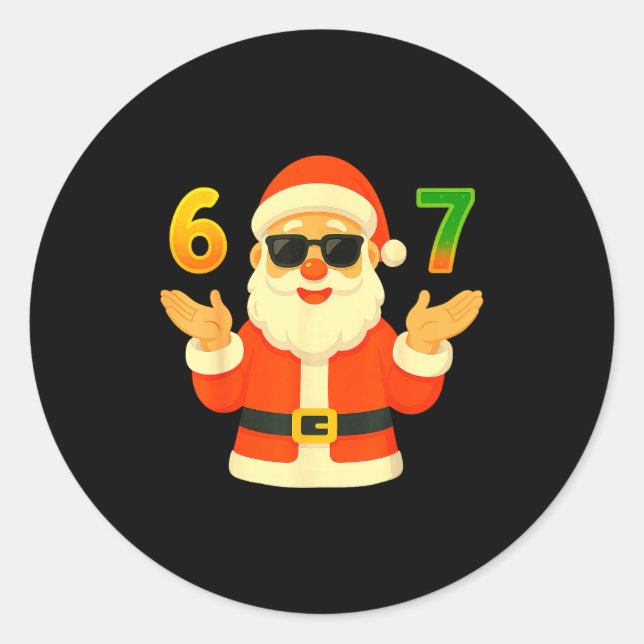 Sticker Rond Funny 67 Christmas Design For Jolly Meme Fans  (Devant)