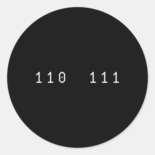 Sticker Rond Funny 67 Meme Binary Code Computer Science Nerd Sl (Devant)