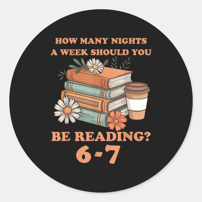 Sticker Rond Funny 6-7 Englieacher 67 Meme Reading  (Devant)