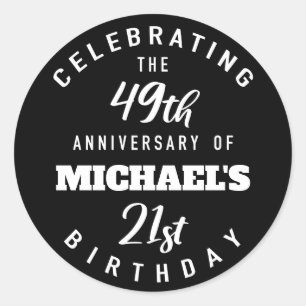 Sticker Rond Funny 70e anniversaire Personnalisé