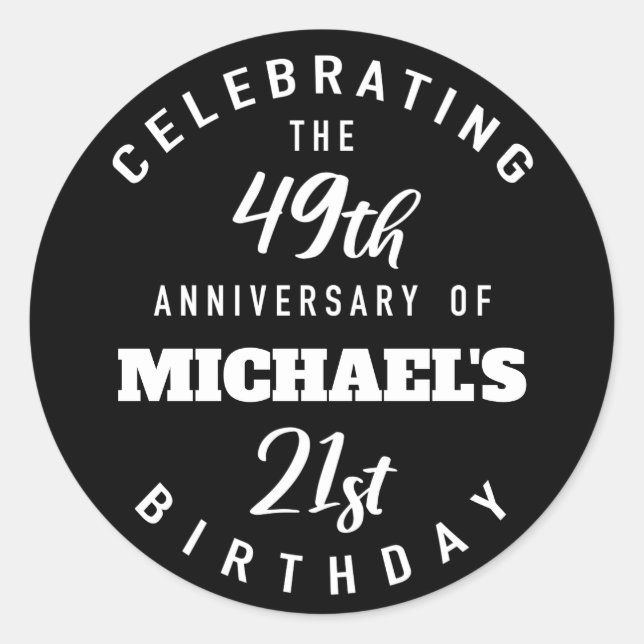 Sticker Rond Funny 70e anniversaire Personnalisé (Devant)