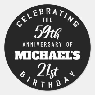 Sticker Rond Funny 80e anniversaire Personnalisé