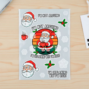 Sticker Rond Funny Angry Père Noël Noël Sarcastic Holiday Cadea