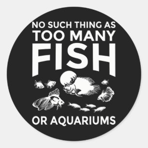 Sticker Rond Funny Aquarium Aquarist de pêche