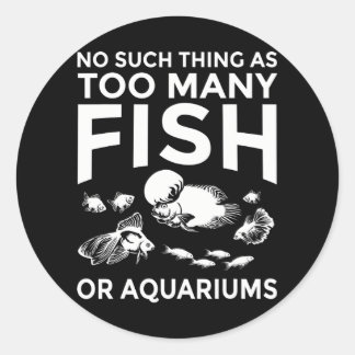 Sticker Rond Funny Aquarium Aquarist de pêche