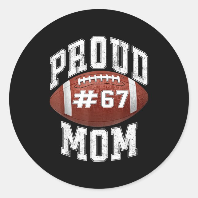 Sticker Rond Funny Basketball Mom 67 Meme Proud Mama Design  (Devant)