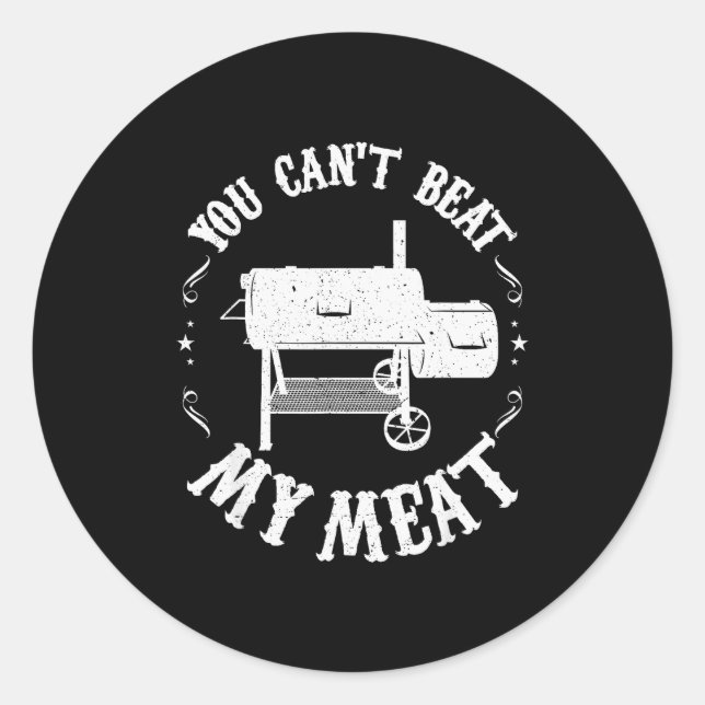 Sticker Rond Funny Bbq T Reverse Flow Smoker Accessory Dad Gril (Devant)