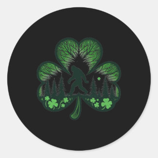 Sticker Rond Funny Bigfoot Saint Paddys St Patricks Day Cool Bi