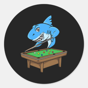Sticker Rond Funny Billard Pool Shark Hall Snooker Joke Billi