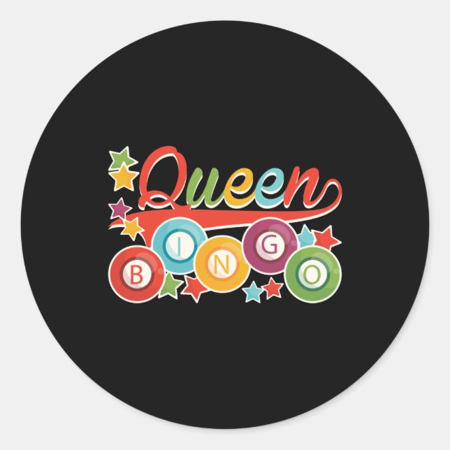 Sticker Rond Funny Bingo Girl Bingo Balls Queen (Devant)