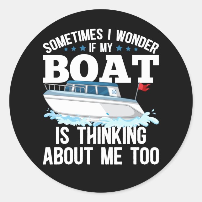 Sticker Rond Funny Boating Capitaine Humour à voile (Devant)