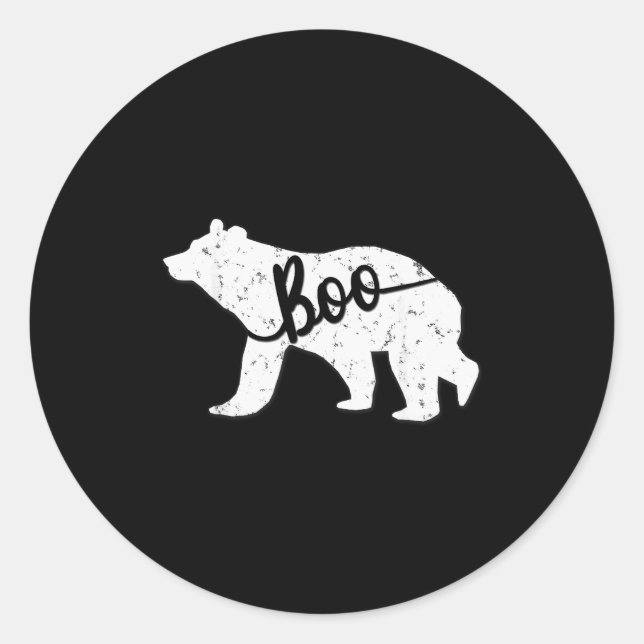 Sticker Rond Funny Boo Bear Nickname Matching Shirt  (Devant)