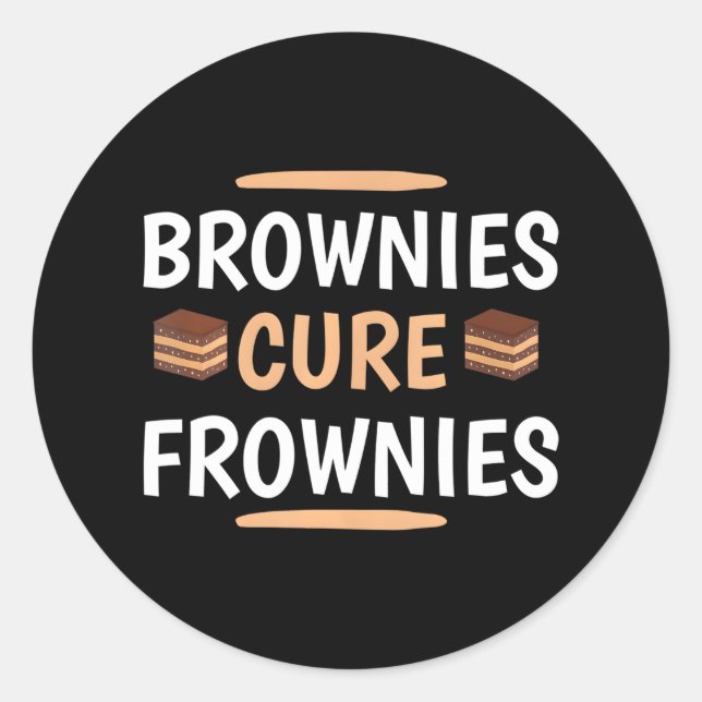 Sticker Rond Funny Brownies Cure Frownies Cupcake Amateurs (Devant)