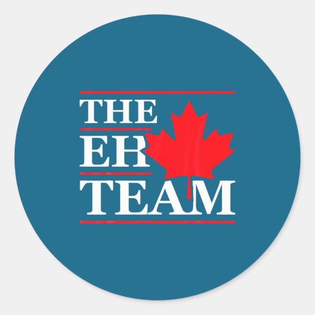 Sticker Rond Funny Canada Eh Team Canadian Comedy Sarcasm Map  (Devant)