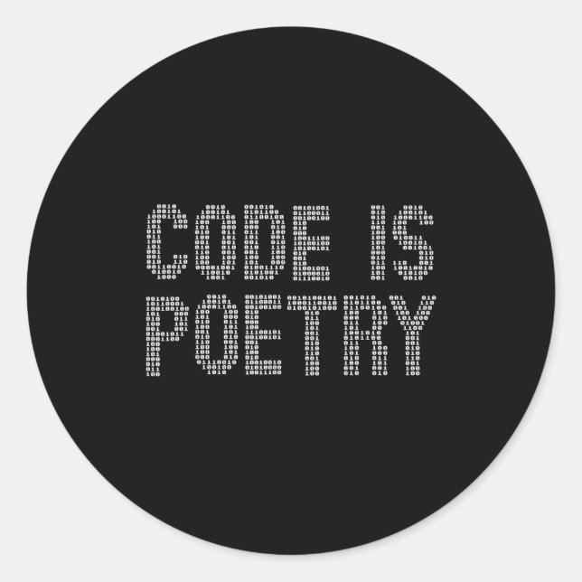 Sticker Rond Funny Code Is Etry Saying Quote Programer Gift  (Devant)
