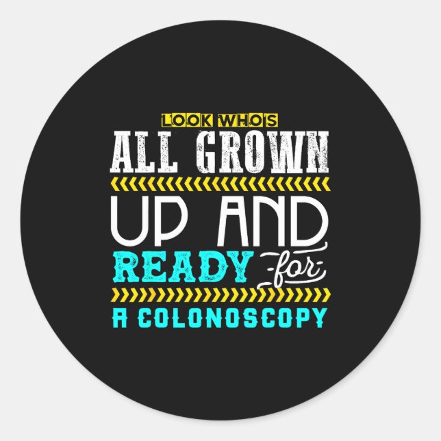 Sticker Rond Funny Colonoscopy Joke Medical Humor Checkup  (Devant)