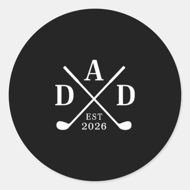 Sticker Rond Funny Dad Est. 2026 Father 2026 Loading New Dad Go (Devant)