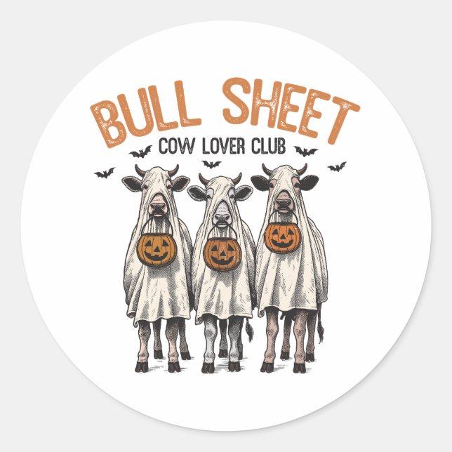 Sticker Rond Funny Éffrayant Halloween Animaux de ferme (Devant)