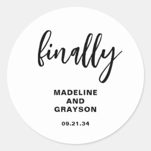 Sticker Rond Funny Enfin Mariage Décontracté