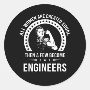 Sticker Rond Funny Engineer For All Women