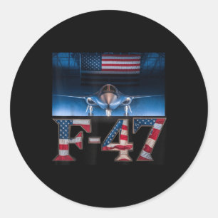 Sticker Rond Funny F47 Fighter F-47 Jet Fighter Aircraft