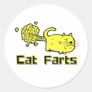 Sticker Rond Funny Farts de chats