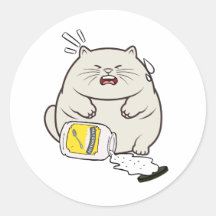 Funny Fat Cat déversé mayonnaise