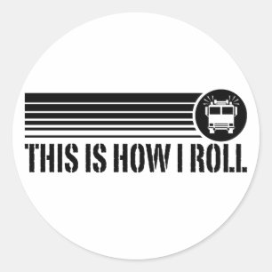 Sticker Rond Funny Firefighter