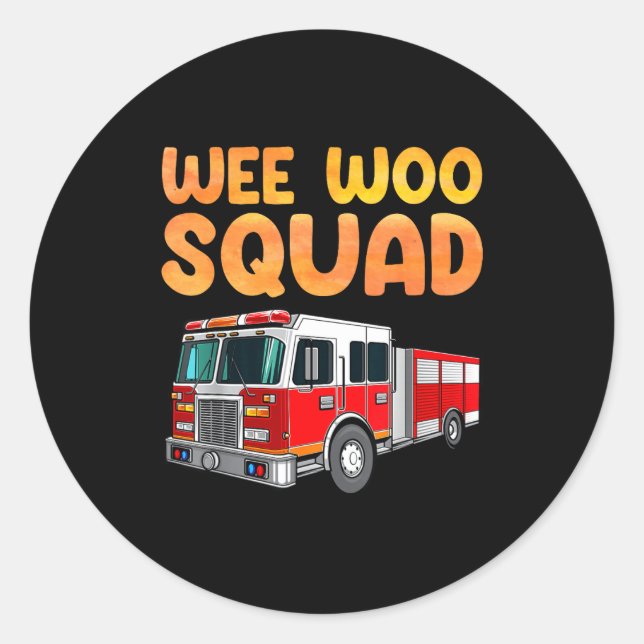 Sticker Rond Funny Firefighter Art For Kids Men Women Fireman F (Devant)