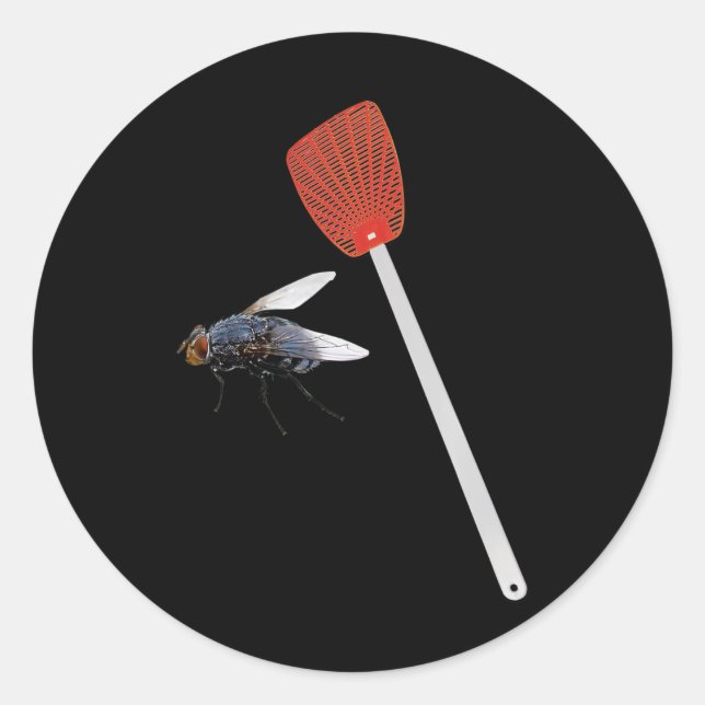 Sticker Rond Funny Fly Swatter Pro Biden Harris 2020 Débat Sar (Devant)