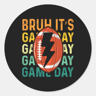 Sticker Rond Funny Football Garçons Enfants Bruh C'est Jeu Jour
