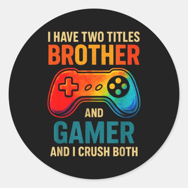 Sticker Rond Funny Gamer Graphic Tee For Boys Teens Kids Video  (Devant)
