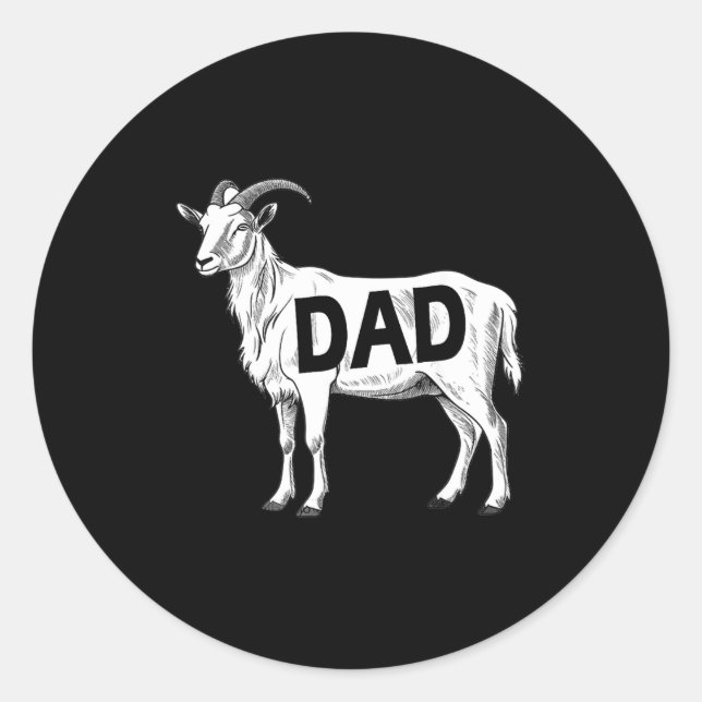 Sticker Rond Funny Goat Gift Dad Sarcastic Graphic  (Devant)