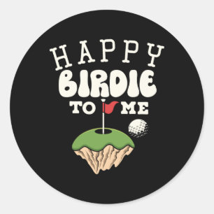 Sticker Rond Funny Golf Birthday Shirt Happy Birdie Golfer Kids