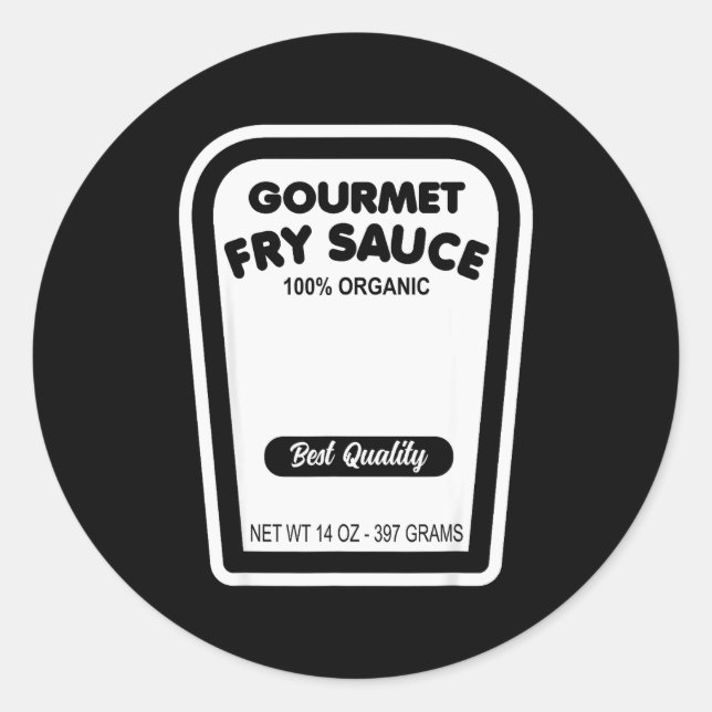Sticker Rond Funny Gourmet Fry Sauce Easy Halloween Group Costu (Devant)