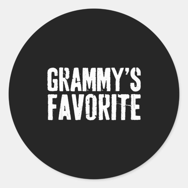 Sticker Rond Funny Grammy’s Favorite Funny Grandparent Granhild (Devant)