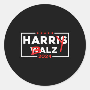 Sticker Rond Funny Harris W 24 Harry B 2024 Mème Démocratique s