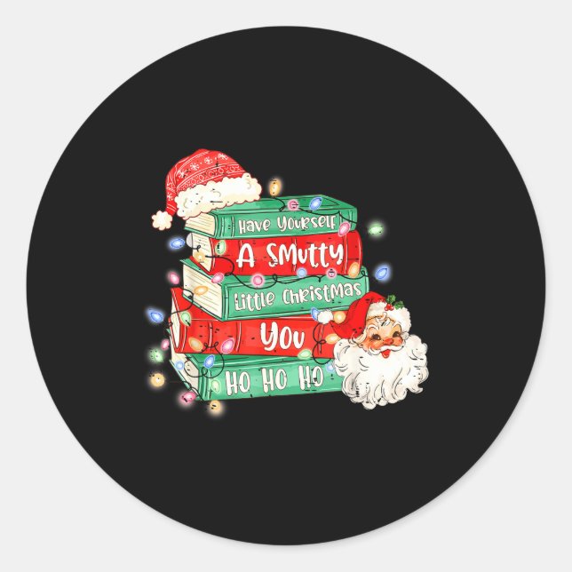 Sticker Rond Funny Have Yourself A Smutty Little Christmas Book (Devant)