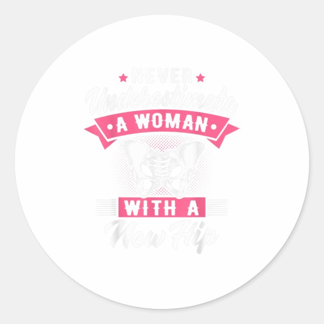 Sticker Rond Funny Hip Remplacement Hip Récupération (Devant)