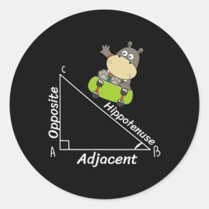 Sticker Rond Funny Hipo Géométrie Hypotenuse Math Boy Gir