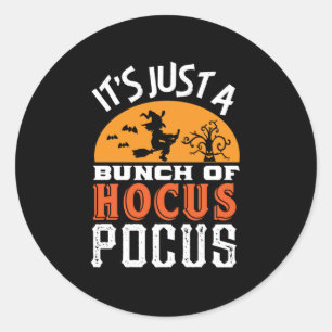 Sticker Rond Funny Hocus Pocus sorcières Vintage Retro Hallowee