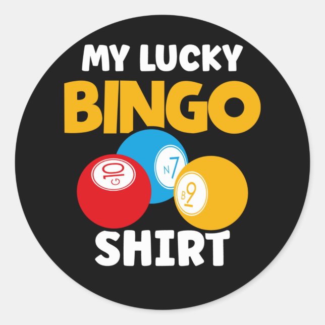 Sticker Rond Funny Joueur de Bingo Lucky Bingo (Devant)