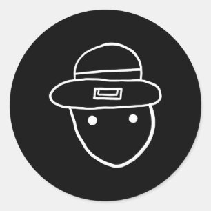 Sticker Rond Funny Leprechaun Amateur Sketch meme Irish St Part