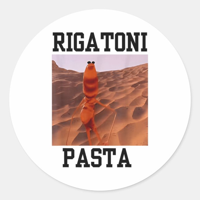 Sticker Rond Funny Marcus The Worm Rigatoni Pasta Robert Meme T (Devant)
